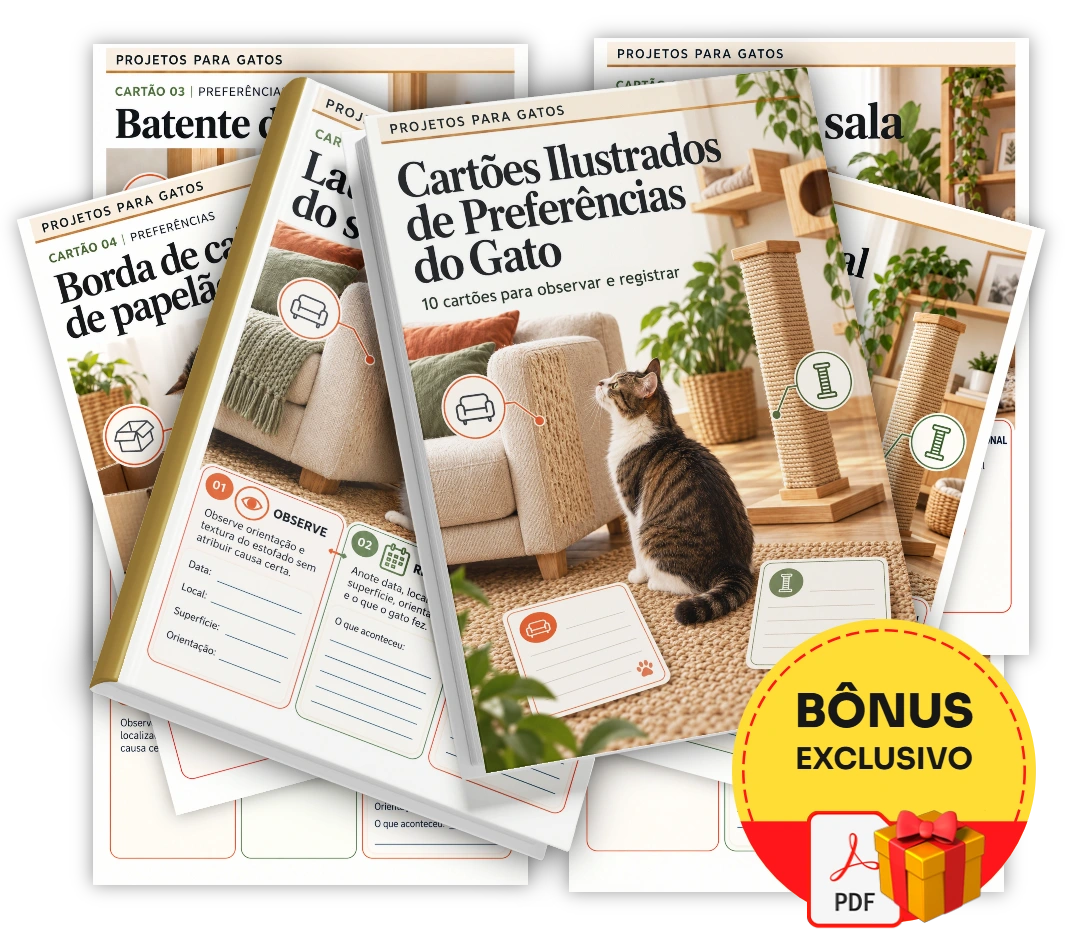 Cartões Ilustrados de Preferências do Gato